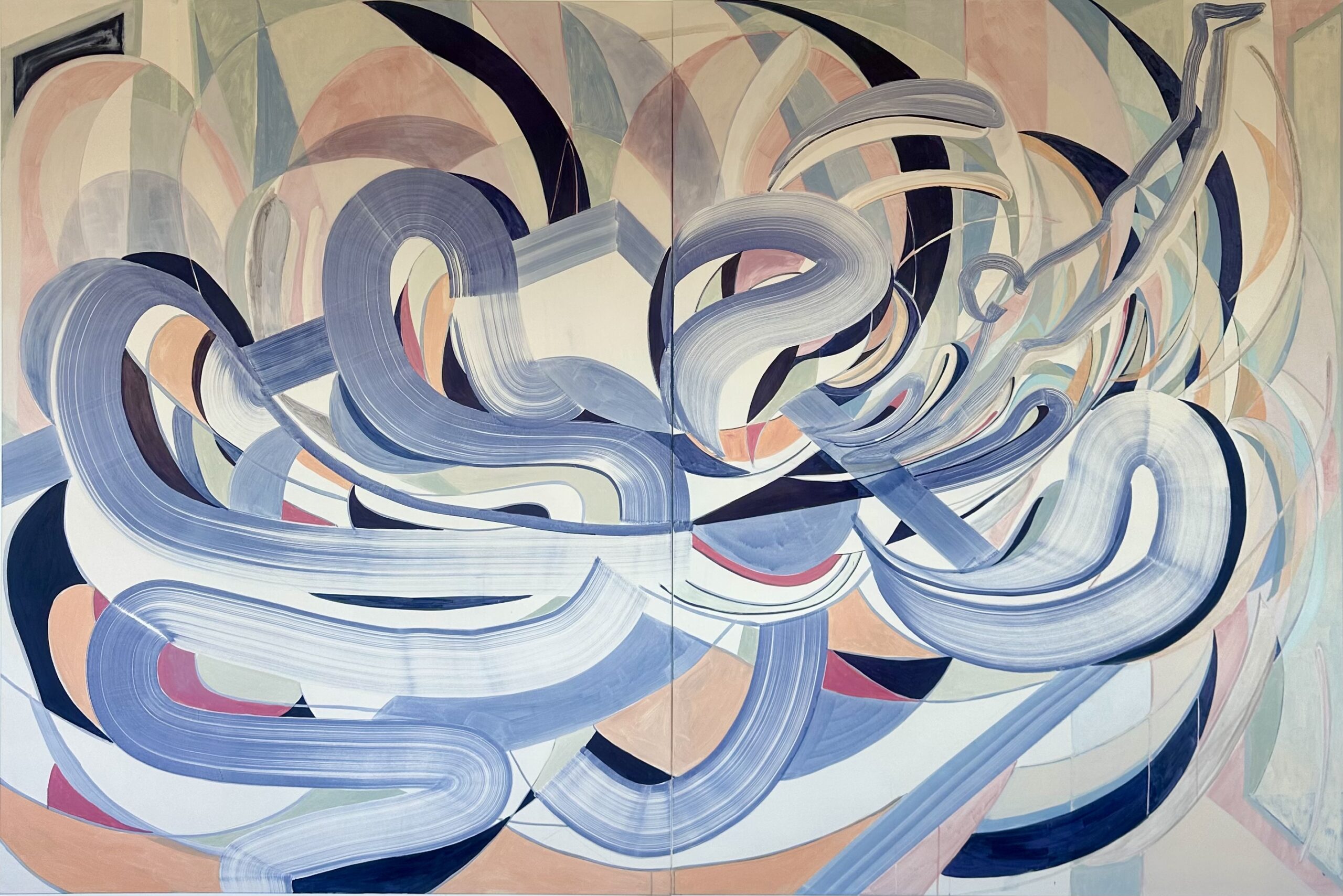 The Dive / Il Tuffo, 2026, 240x360, ink and acrylic on canvas