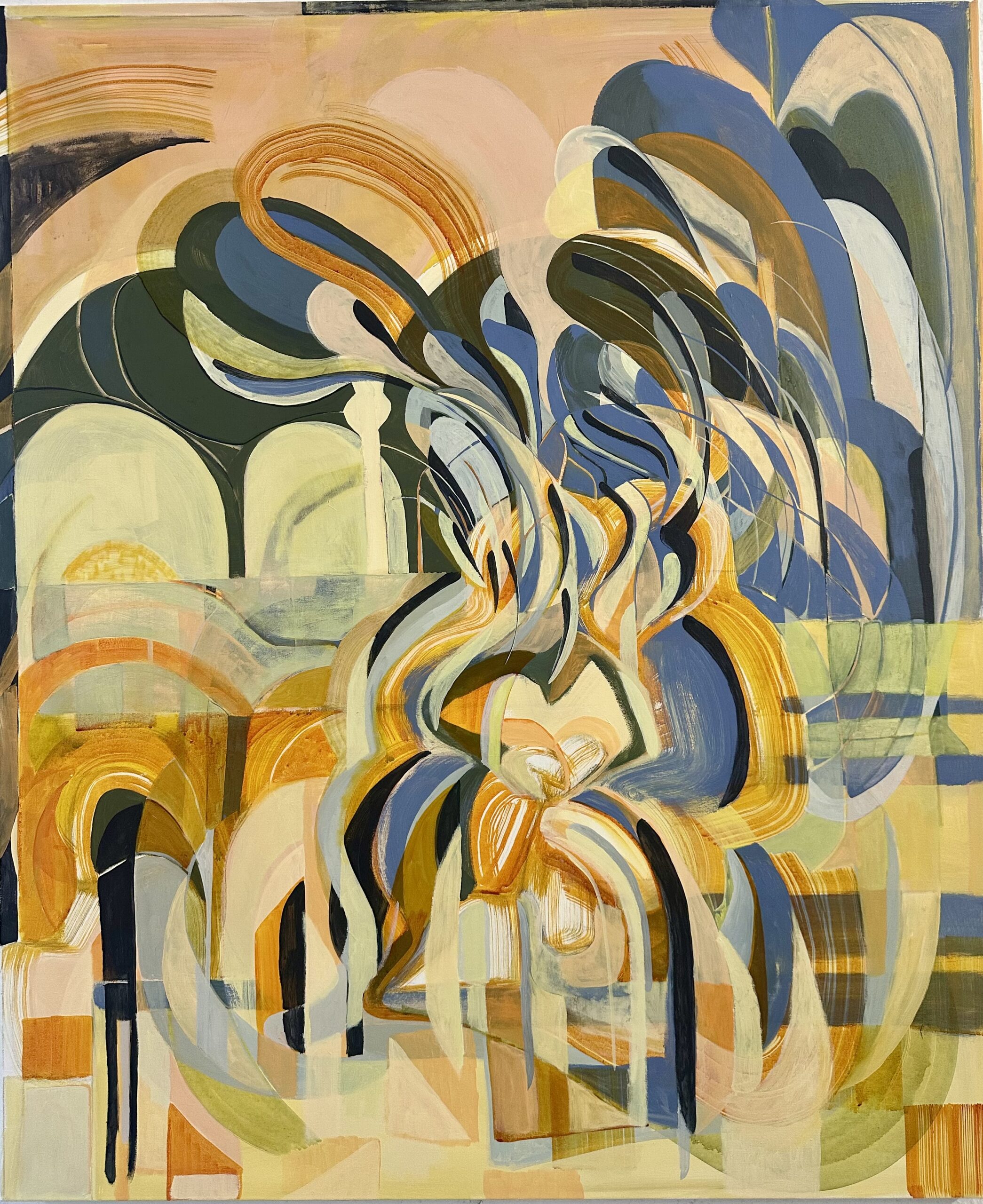 Twist / Intreccio, 2025, 120x100 cm, ink and acrylic on canvas