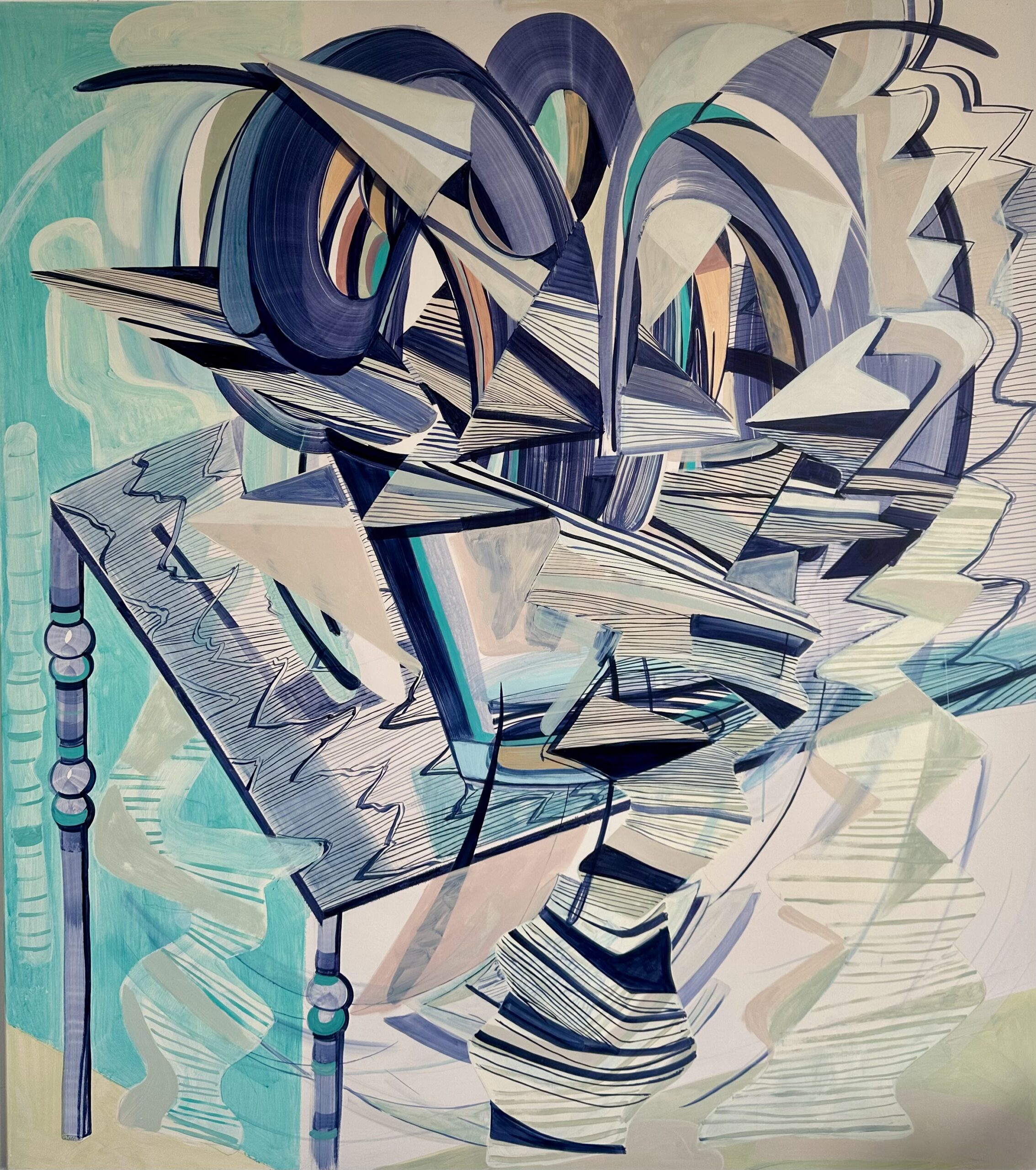 Pile of Memories / Pila di Memorie, 2026, 180x160 cm, ink and acrylic on canvas